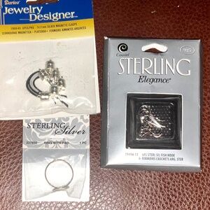 Sterling Silver Jewelry Making Supplies + Silver Magnetic Clasps.       (Lot 1F)